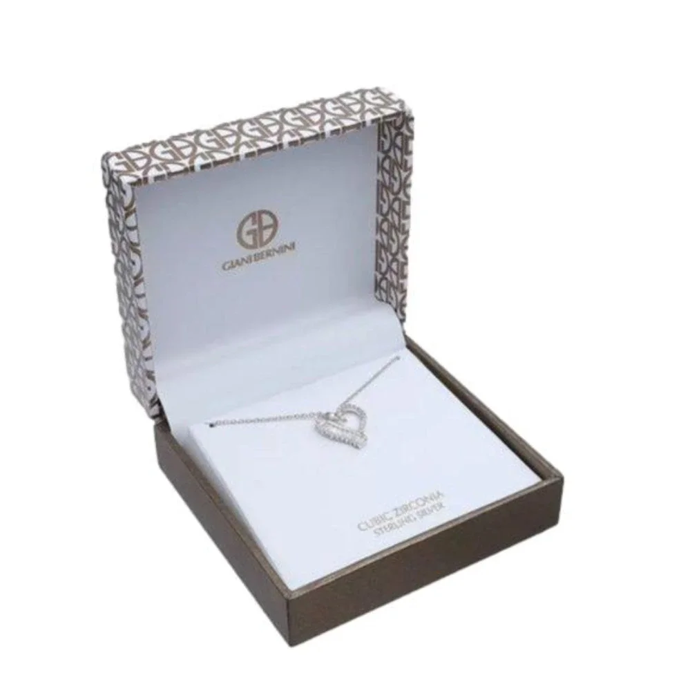 GIANI Bernini Cubic Zirconia Open Heart 18" - Picture 2 of 2